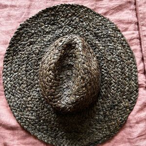 Zara Woven Straw Hat in Dark Brown